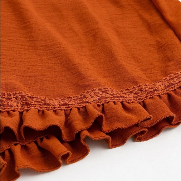 NEW SIMPLEE APPAREL Simplee Frill Trim Belted Wrap Hem Dress M - Picture 11 of 12